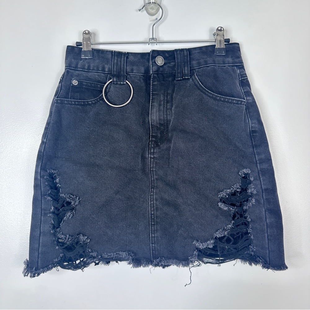 Killstar Black Distressed Mini Skirt